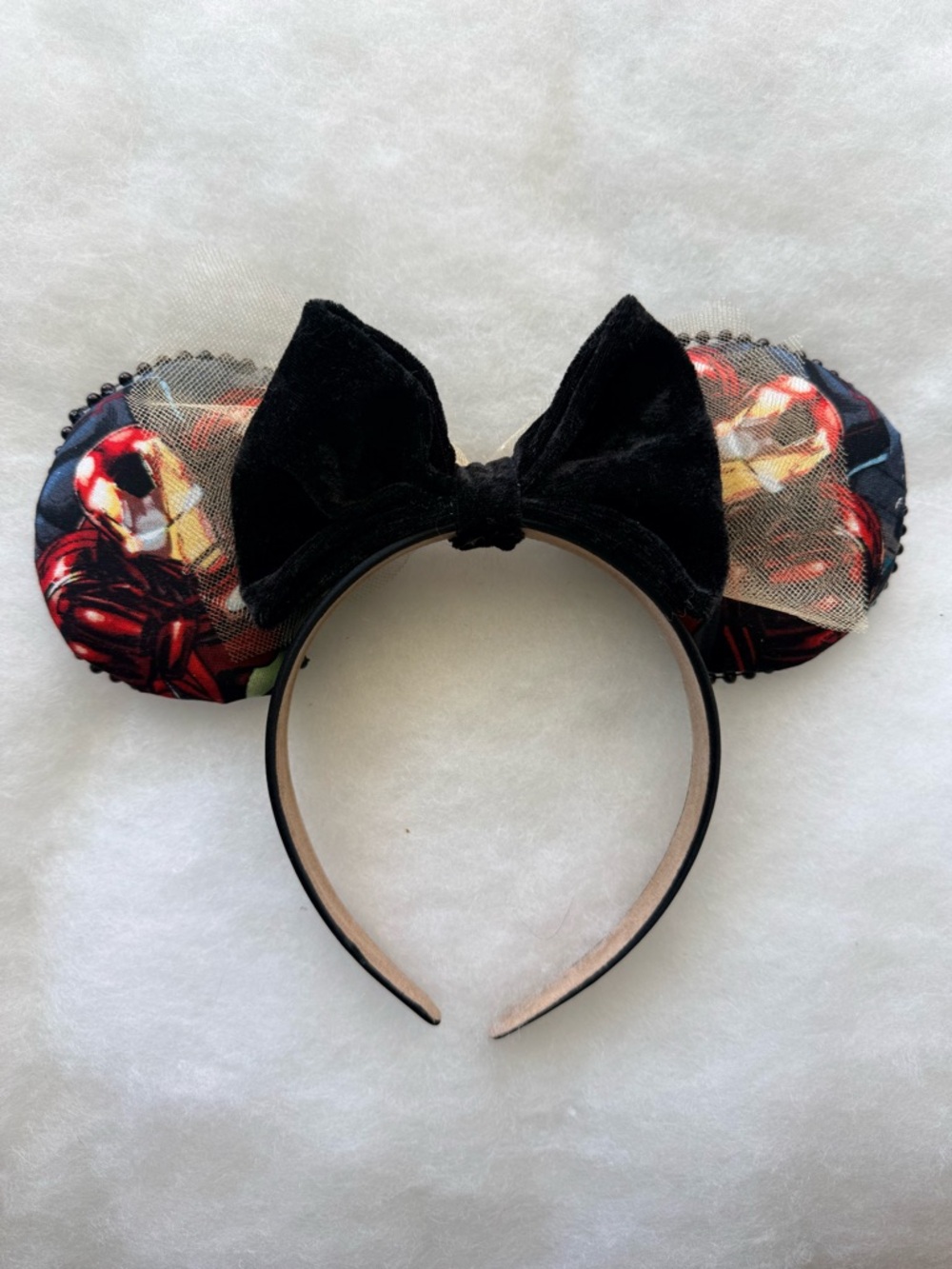 Iron Man Disney Ears Headband Marvel Avengers Minnie Mickey Ears Velvet Bow